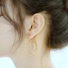 Heart Stainless Steel Hoop Earring 1 Pair - 706 - Gold - One Size