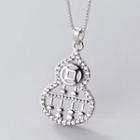 925 Sterling Silver Rhinestone Gourd Pendant Necklace