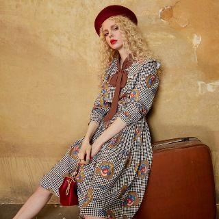 Ruffle Gingham Patterned Shirtdress