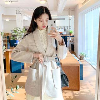 Shawl-collar Belted Blazer