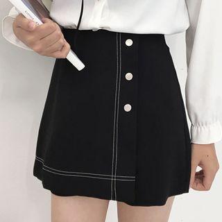 Contrast Stitching Skort