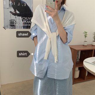 Long-sleeve Plain Shirt / Shawl