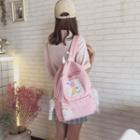 Lace Trim Nylon Backpack