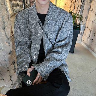 Long-sleeve Plain Tweed Jacket