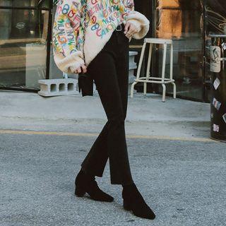 Washed Boot-cut Black Jeans
