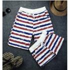 Couple Matching Striped Sweat Shorts