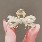 Bow Faux Pearl Hair Clamp Ly1399 - White & Gold - One Size
