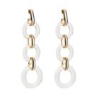 Acetate Hoop Dangle Earring 1 Pair - Gold - One Size
