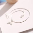 925 Sterling Silver Whale Tail Anklet 925 Sterling Silver - Whale Tail Anklet - One Size
