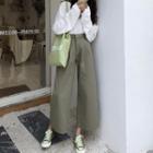 Plain Long-sleeve T-shirt / Wide Leg Pants / Midi A-line Skirt