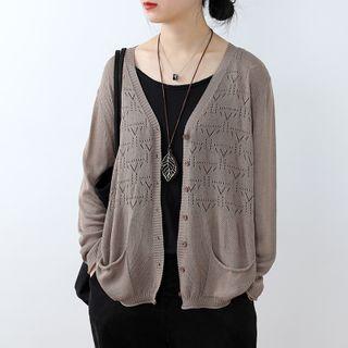 Pointelle Pocket Cardigan