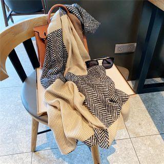 Chevron Shawl Khaki & Black - One Size