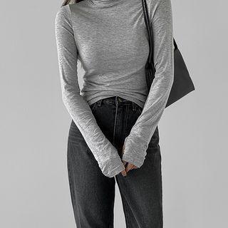 Turtle-neck Thumbhole Top
