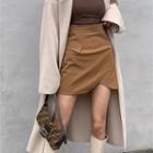 Faux Leather Irregular Skirt