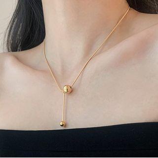 Bead Pendant Alloy Y Necklace