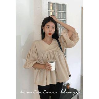 V-neck Cotton A-line Top