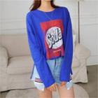 Long-sleeve Print-front T-shirt