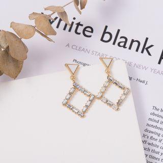 Rhinestone Geometric Drop Earring Era058-19 - Gold - One Size