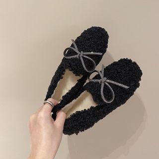 Fleece Bow Moccasins