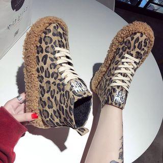 Faux Shearling Trim High Top Sneakers