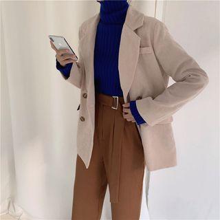 Double-breasted Ribbed Blazer