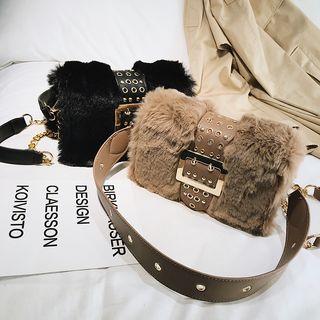 Belted Furry Crossbody Bag