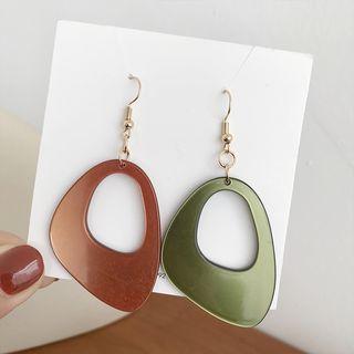 Irregular Perforated Hoop Drop Earring / Clip-on Earring