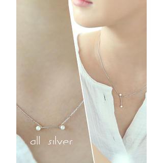 Faux-pearl Trim Chain Necklace