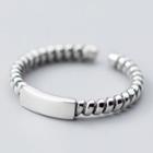 925 Sterling Silver Ribbed Open Ring S925 Silver - Ring - Silver - One Size