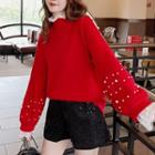 Mock Two-piece Sweater Red - One Size