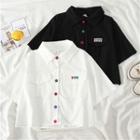 Plain Button-up Polo Shirt