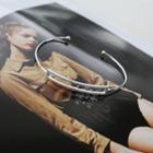 Rhinestone-trim Open Bangle