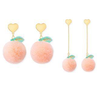 Heart & Peach Dangle Earring