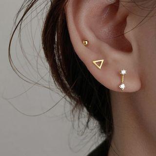 Rhinestone / Geometric Sterling Silver Earring (various Designs)