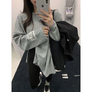 Side-slit Loose-fit Long T-shirt