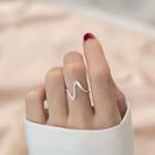 925 Sterling Silver Wavy Open Ring Silver - One Size