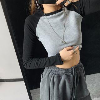Stretched Cropped Raglan T-shirt