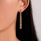 Fringed Alloy Earring 1 Pair - 21382 - Gold - One Size
