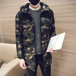 Camo Print Hooded Padded Jacket