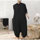 Elbow-sleeve Cropped Jumpsuit
