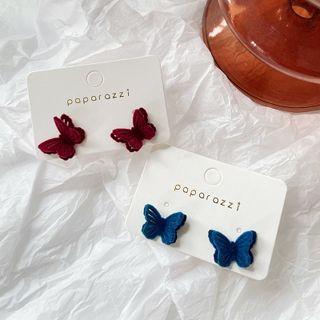 Flocking Butterfly Alloy Earring