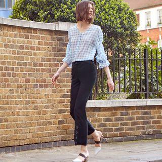 Perforated-detail Boot-cut Pants