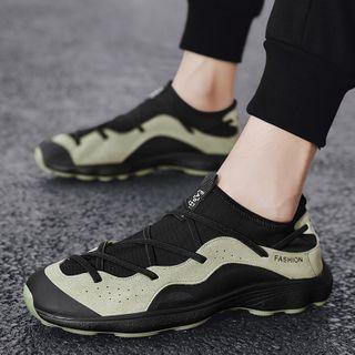 Contrast Trim Cross Strap Sneakers
