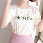 Blossom Embroidered Stripe T-shirt