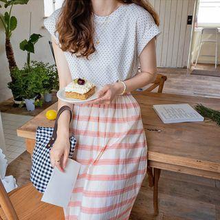 Cap-sleeve Polka-dot Top