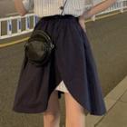 Plain Mini A-line Skirt Blue - One Size