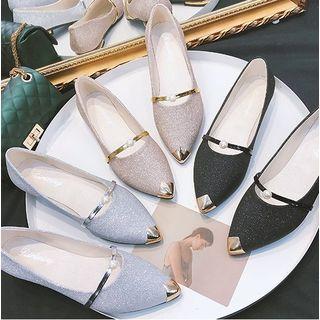 Pointed Faux-pearl Detail Flats
