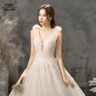 Sleeveless Ball Gown Wedding Dress / Long Train Wedding Dress