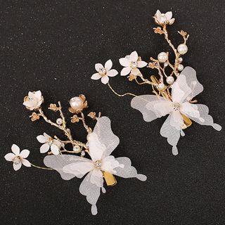 Set Of 2: Butterfly Bridal Hair Clips
