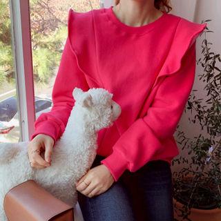 Frilled-detail Fleece-lined Pullover